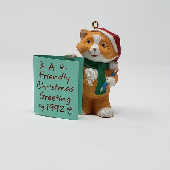 1992 Hallmark Friendly Greetings Keepsake Handcrafted Holiday Christmas Ornament - Picture 3 of 6